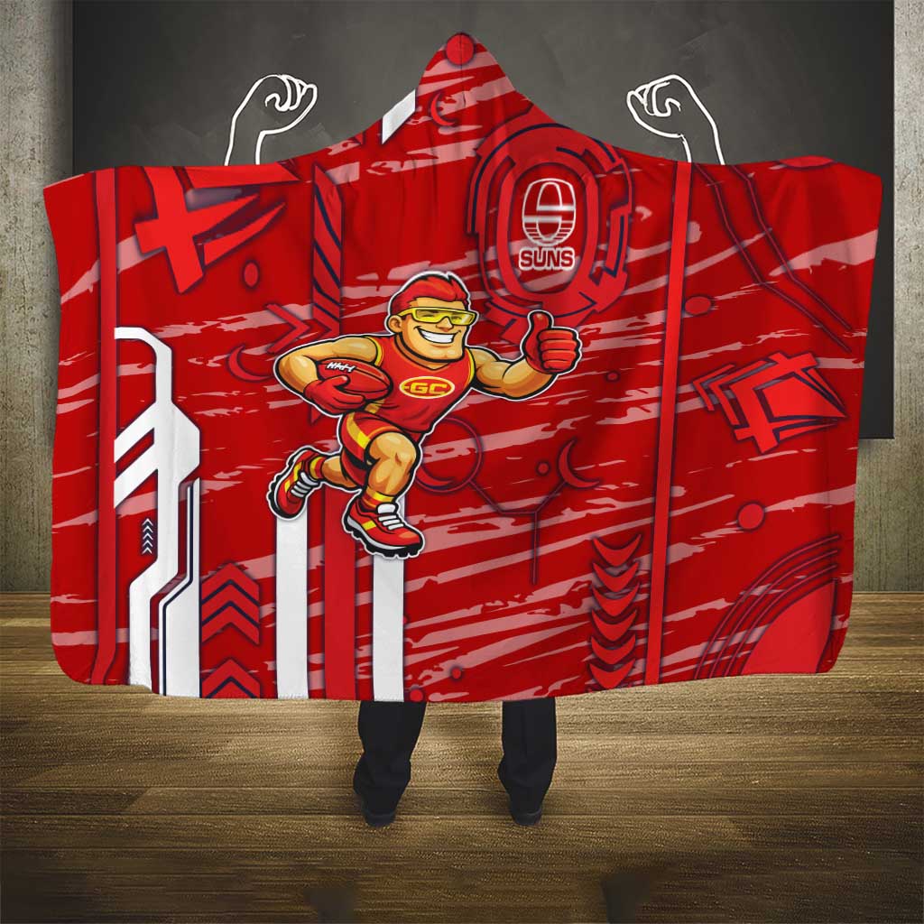 Gold Coast Suns Hooded Blanket Mascot Cartoon Football Illustration Style