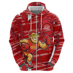 Gold Coast Suns Hoodie Mascot Cartoon Football Illustration Style
