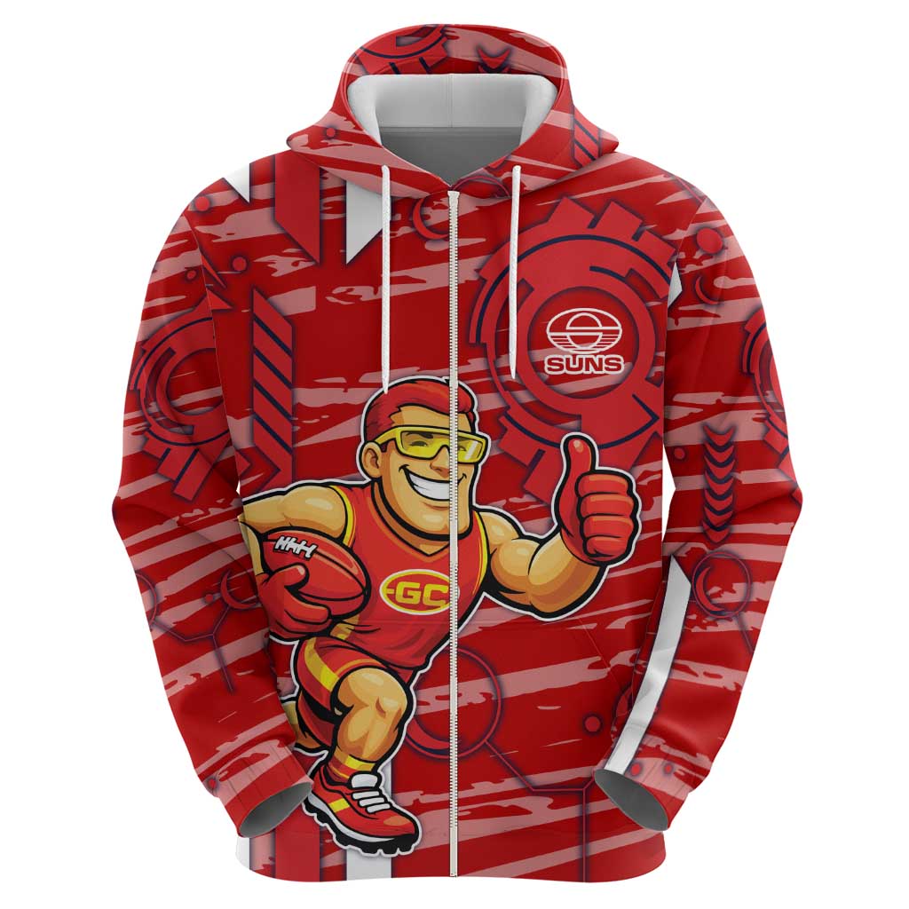 Gold Coast Suns Hoodie Mascot Cartoon Football Illustration Style