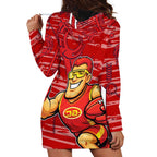 Gold Coast Suns Hoodie Dress Mascot Cartoon Football Illustration Style