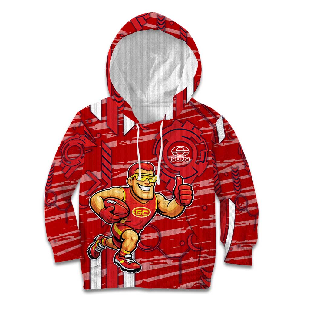 Gold Coast Suns Kid Hoodie Mascot Cartoon Football Illustration Style