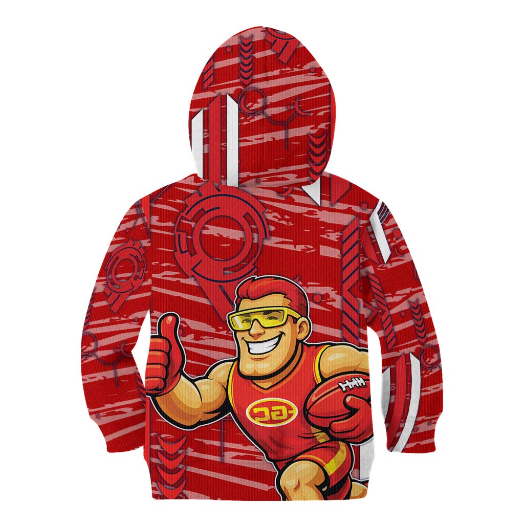 Gold Coast Suns Kid Hoodie Mascot Cartoon Football Illustration Style