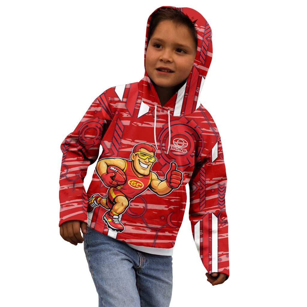 Gold Coast Suns Kid Hoodie Mascot Cartoon Football Illustration Style