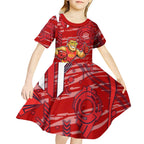 Gold Coast Suns Kid Short Sleeve Dress Mascot Cartoon Football Illustration Style