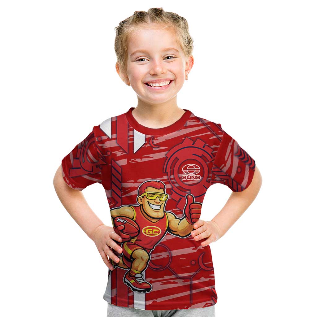 Gold Coast Suns Kid T Shirt Mascot Cartoon Football Illustration Style
