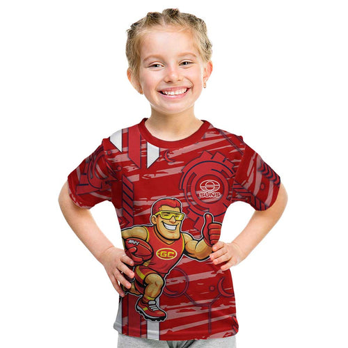 Gold Coast Suns Kid T Shirt Mascot Cartoon Football Illustration Style