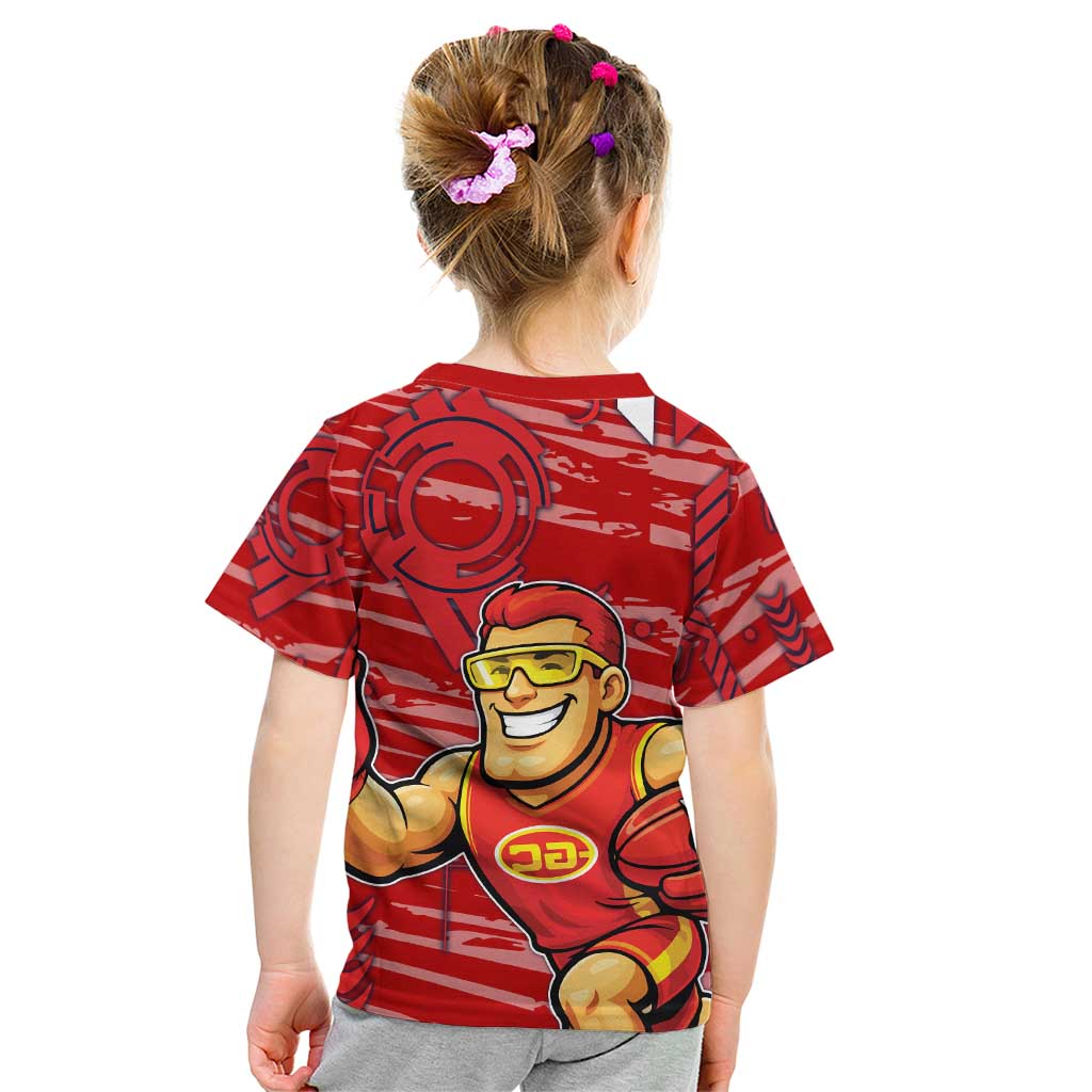 Gold Coast Suns Kid T Shirt Mascot Cartoon Football Illustration Style