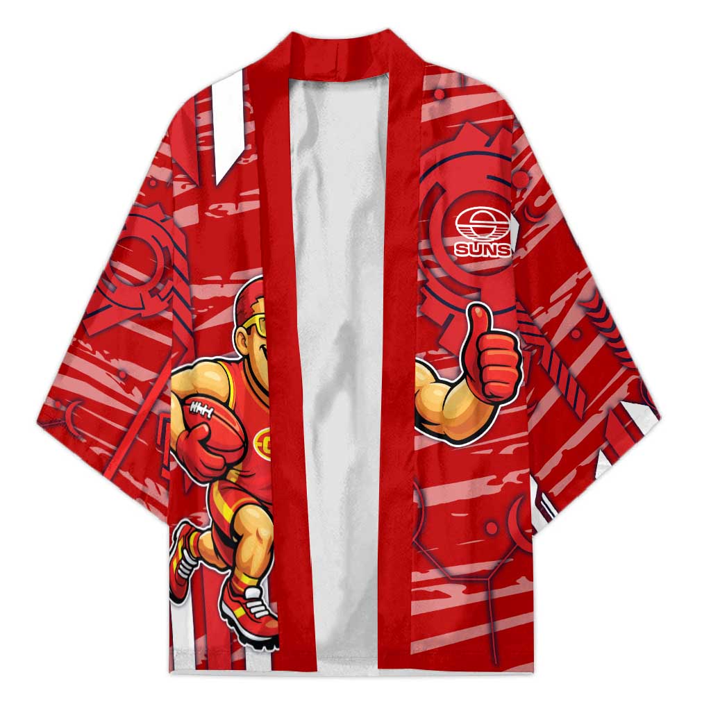 Gold Coast Suns Kimono Mascot Cartoon Football Illustration Style