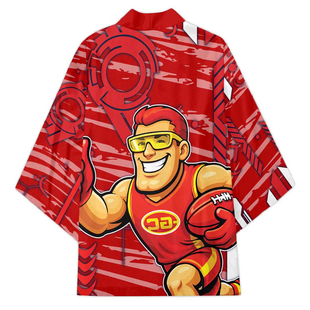 Gold Coast Suns Kimono Mascot Cartoon Football Illustration Style