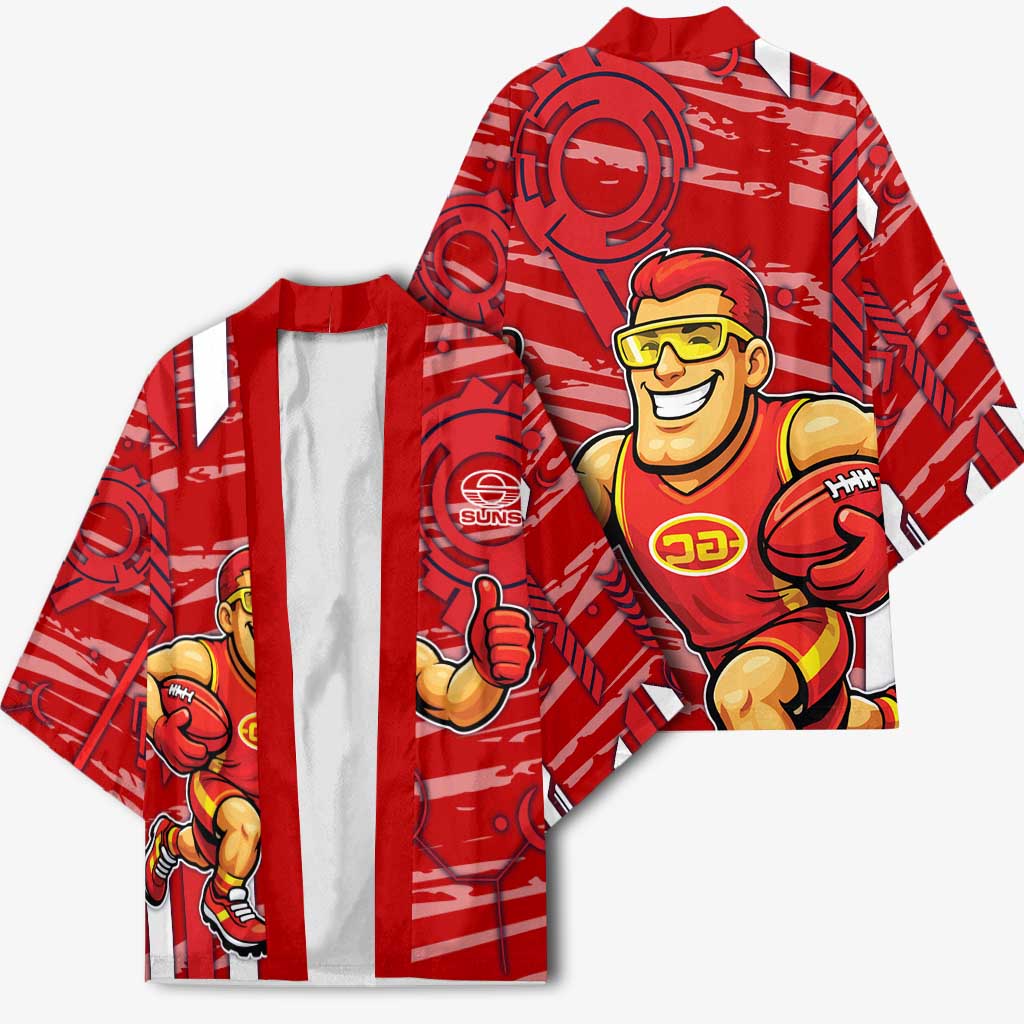 Gold Coast Suns Kimono Mascot Cartoon Football Illustration Style