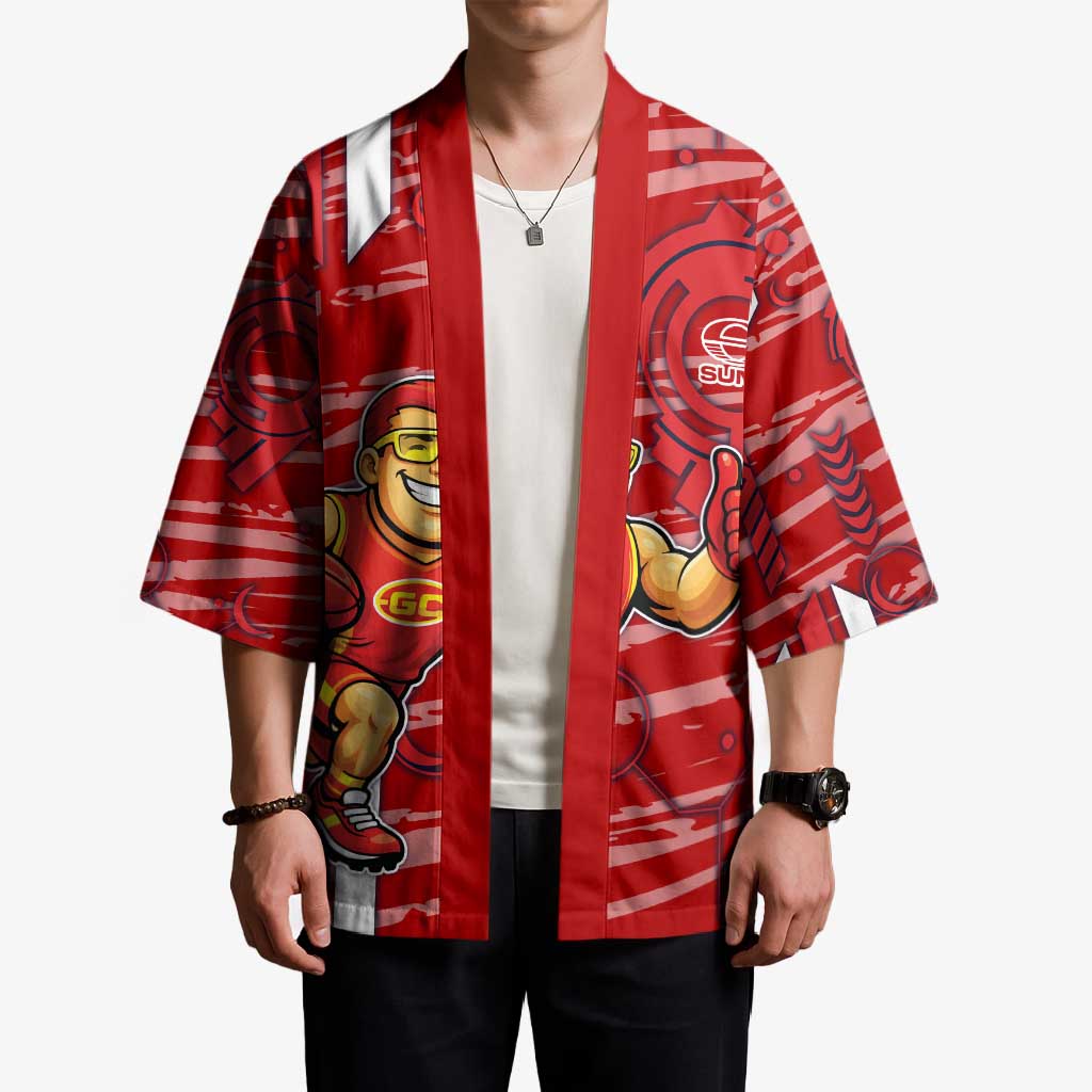 Gold Coast Suns Kimono Mascot Cartoon Football Illustration Style