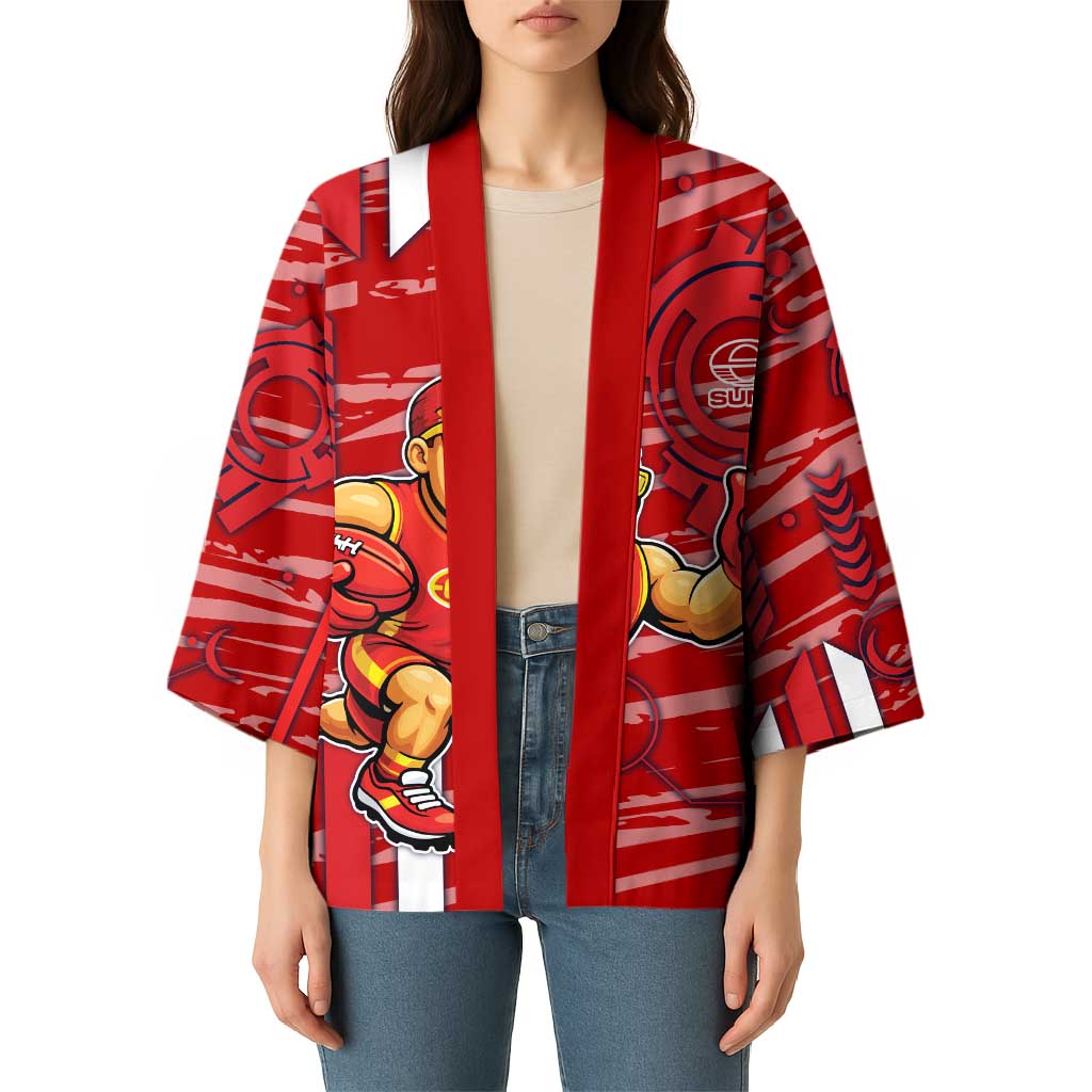 Gold Coast Suns Kimono Mascot Cartoon Football Illustration Style