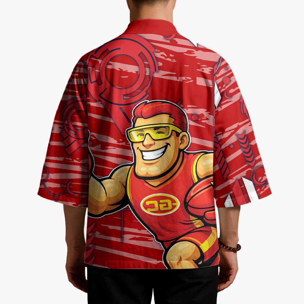 Gold Coast Suns Kimono Mascot Cartoon Football Illustration Style