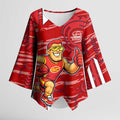 Gold Coast Suns Kimono Sleeve Blouse Mascot Cartoon Football Illustration Style