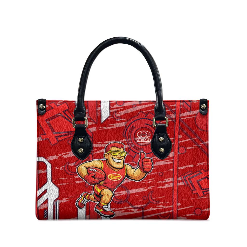 Gold Coast Suns Leather Bag Mascot Cartoon Football Illustration Style