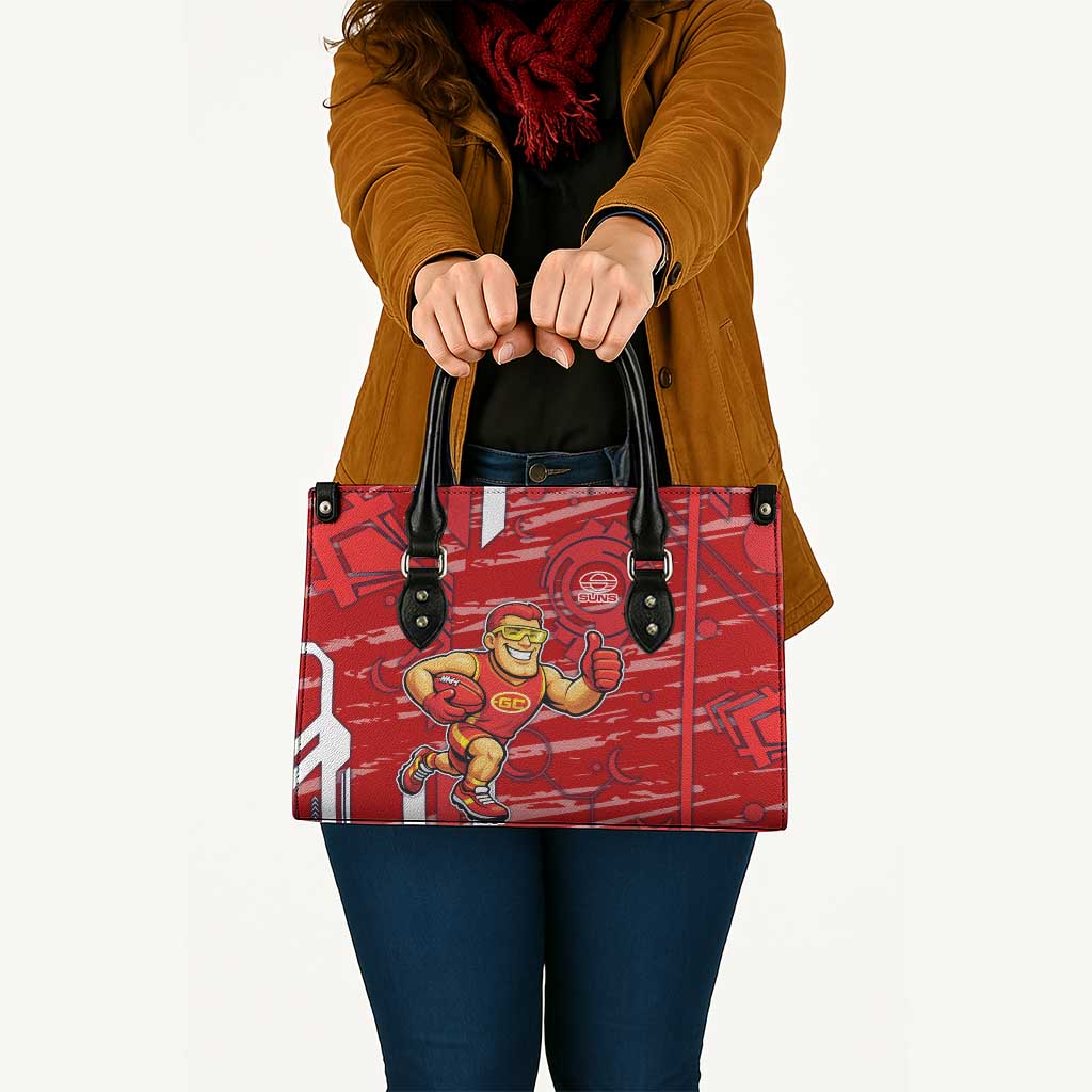 Gold Coast Suns Leather Bag Mascot Cartoon Football Illustration Style