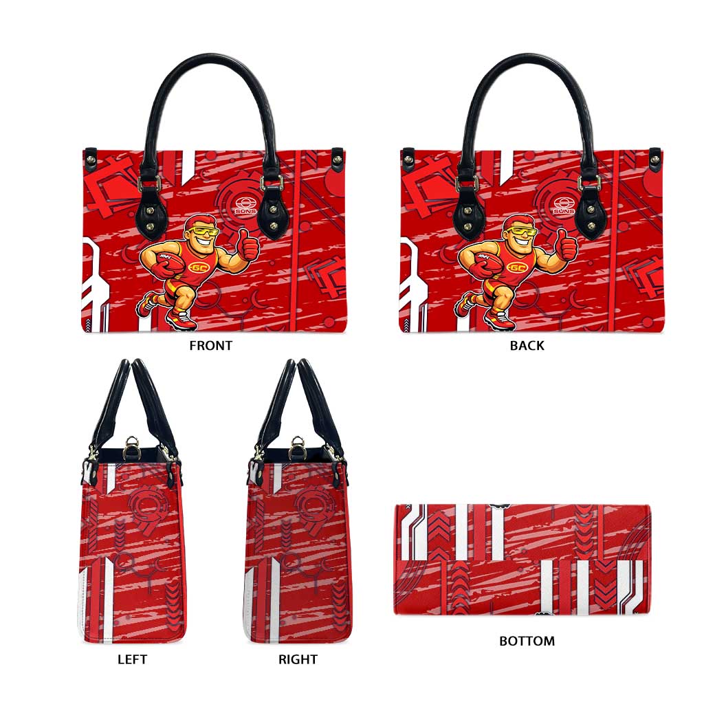Gold Coast Suns Leather Bag Mascot Cartoon Football Illustration Style