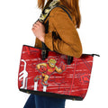 Gold Coast Suns Leather Tote Bag Mascot Cartoon Football Illustration Style