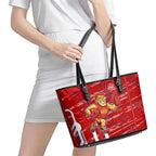 Gold Coast Suns Leather Tote Bag Mascot Cartoon Football Illustration Style