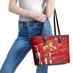 Gold Coast Suns Leather Tote Bag Mascot Cartoon Football Illustration Style