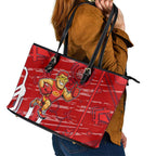 Gold Coast Suns Leather Tote Bag Mascot Cartoon Football Illustration Style