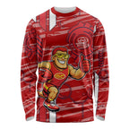 Gold Coast Suns Long Sleeve Shirt Mascot Cartoon Football Illustration Style