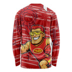 Gold Coast Suns Long Sleeve Shirt Mascot Cartoon Football Illustration Style