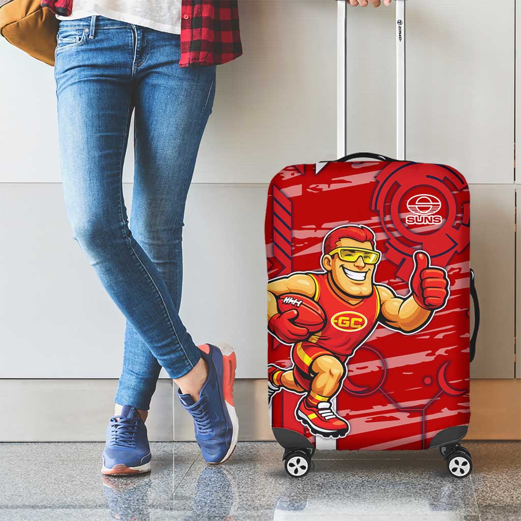Gold Coast Suns Luggage Cover Mascot Cartoon Football Illustration Style