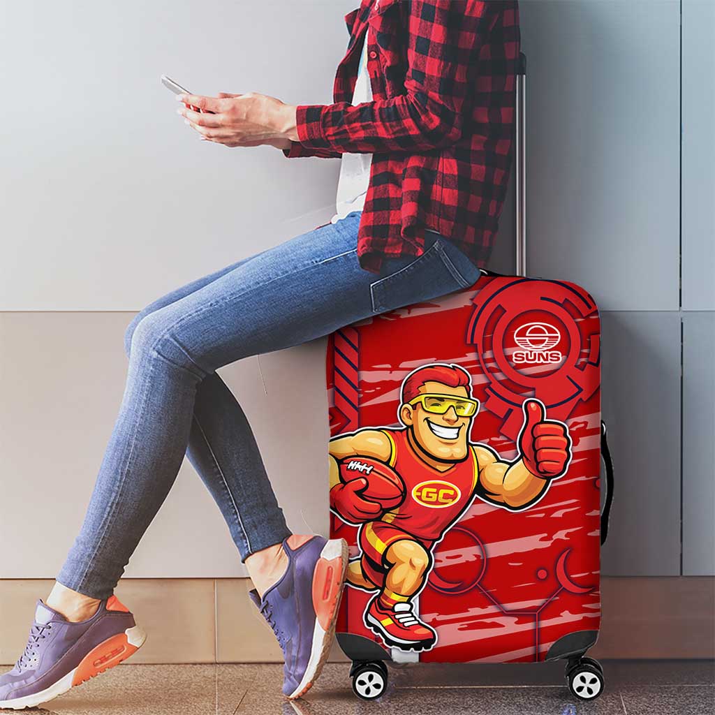 Gold Coast Suns Luggage Cover Mascot Cartoon Football Illustration Style