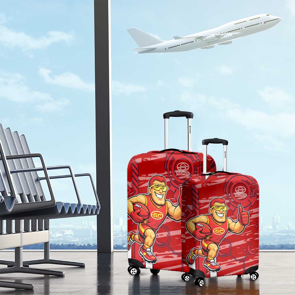 Gold Coast Suns Luggage Cover Mascot Cartoon Football Illustration Style