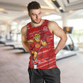 Gold Coast Suns Men Tank Top Mascot Cartoon Football Illustration Style