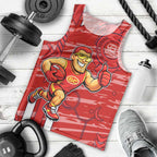 Gold Coast Suns Men Tank Top Mascot Cartoon Football Illustration Style