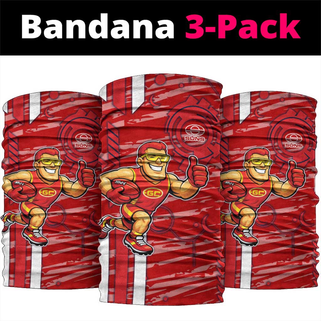 Gold Coast Suns Neck Gaiter Mascot Cartoon Football Illustration Style