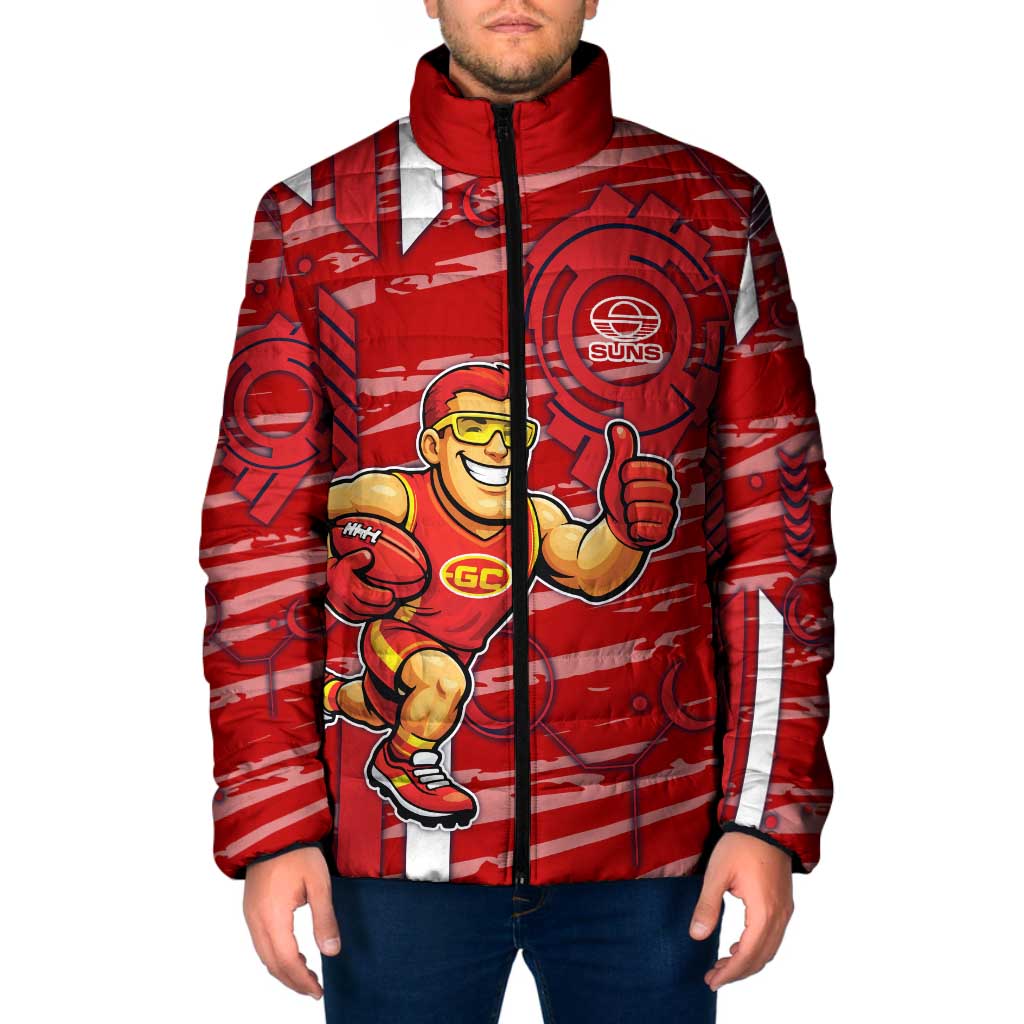 Gold Coast Suns Padded Jacket Mascot Cartoon Football Illustration Style