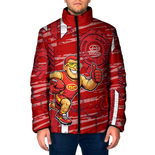Gold Coast Suns Padded Jacket Mascot Cartoon Football Illustration Style