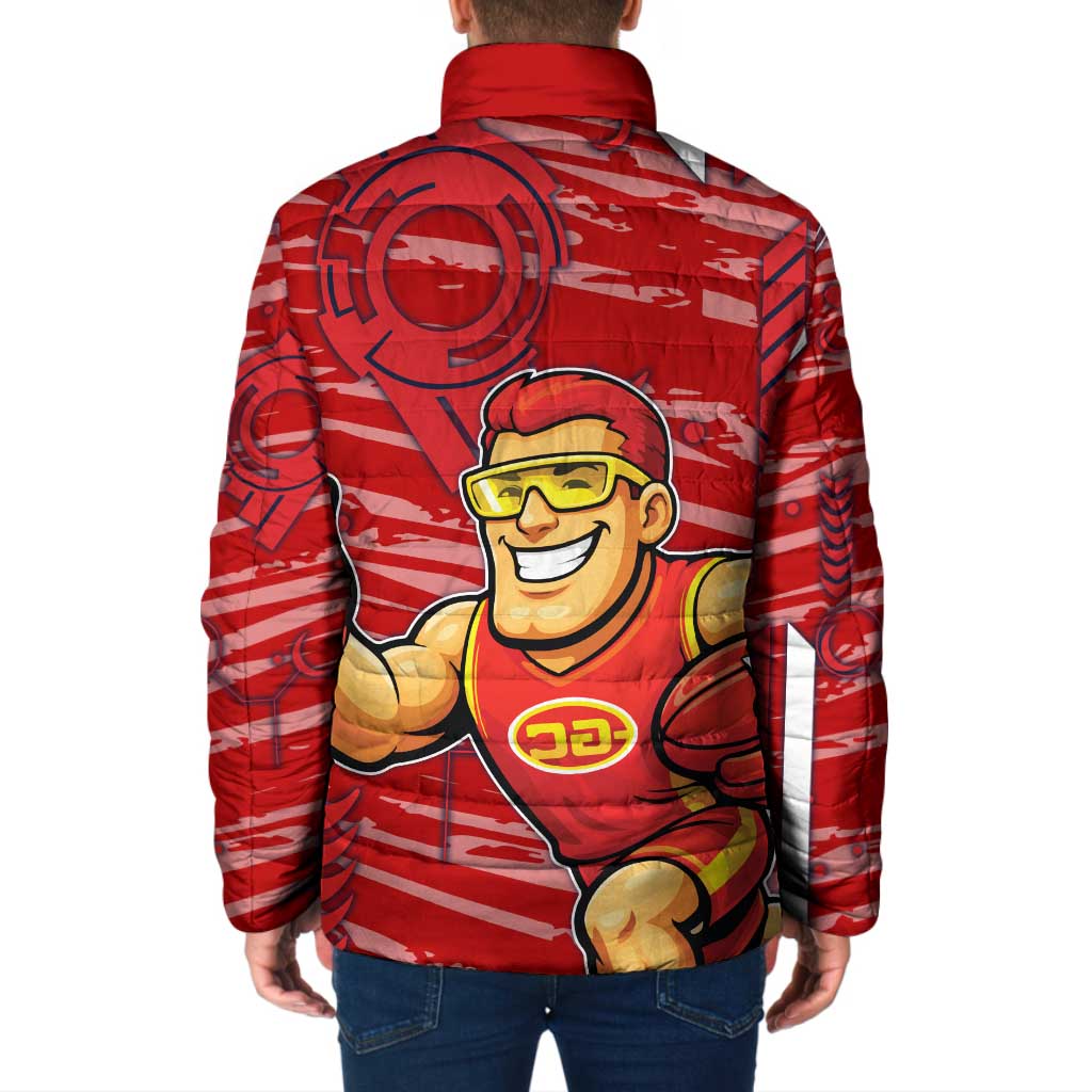Gold Coast Suns Padded Jacket Mascot Cartoon Football Illustration Style