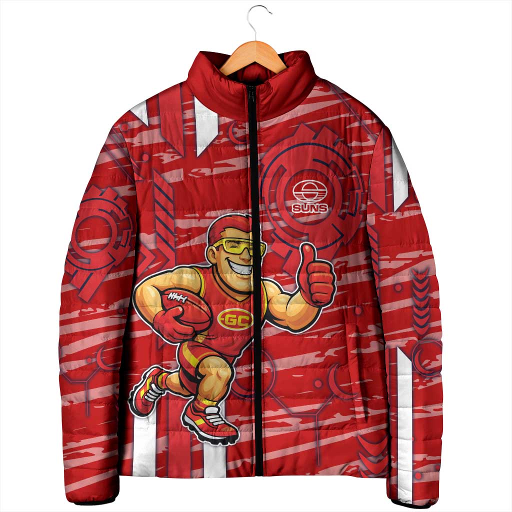 Gold Coast Suns Padded Jacket Mascot Cartoon Football Illustration Style