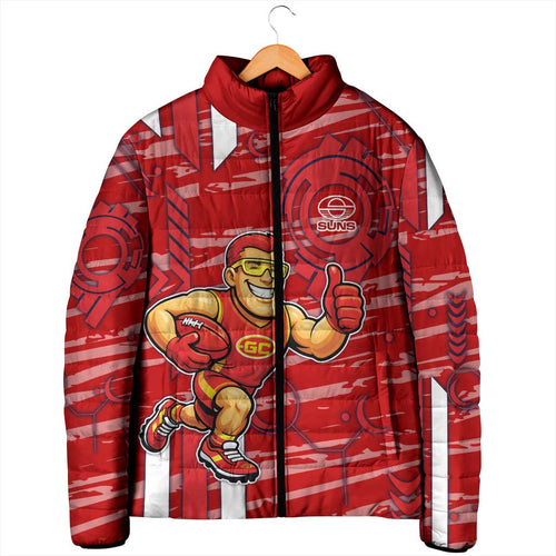 Gold Coast Suns Padded Jacket Mascot Cartoon Football Illustration Style