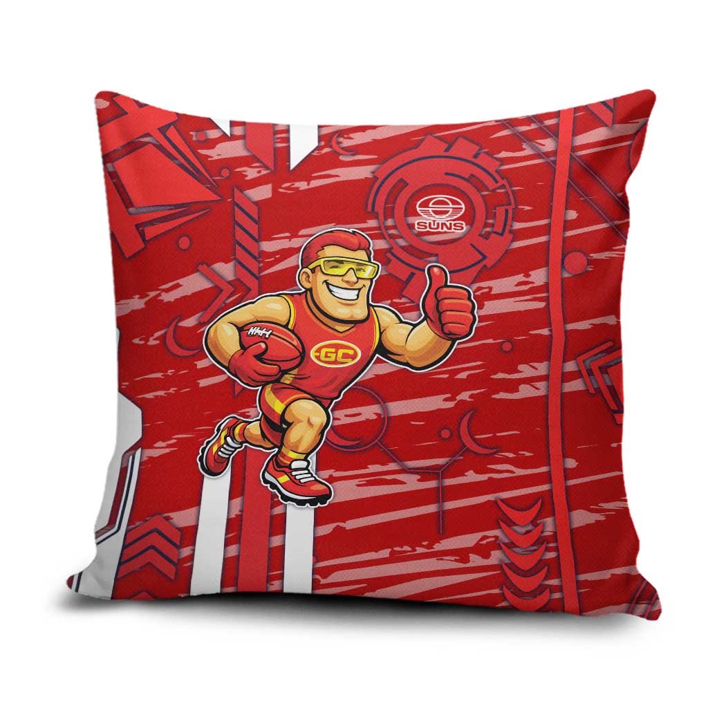Gold Coast Suns Pillow Cover Mascot Cartoon Football Illustration Style