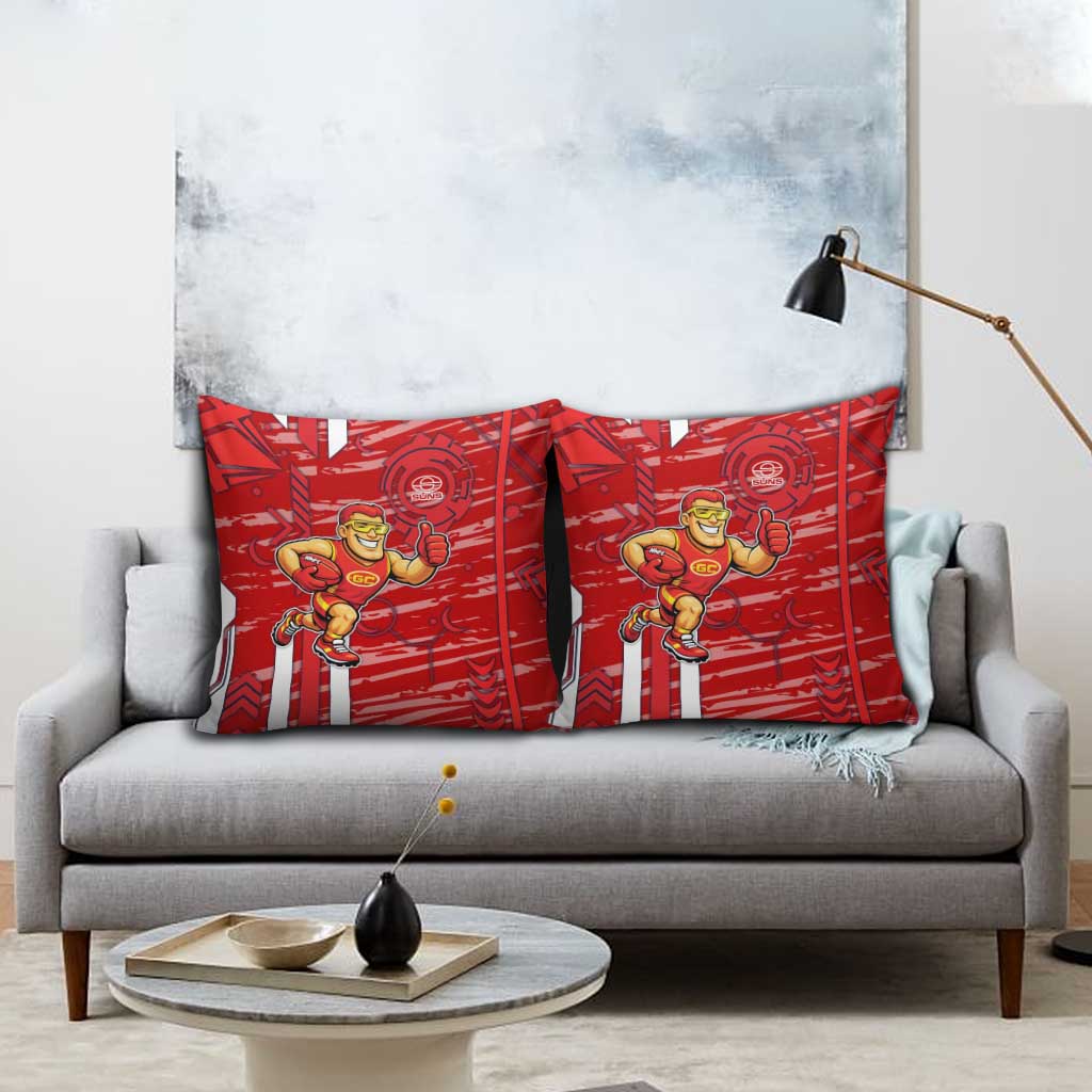 Gold Coast Suns Pillow Cover Mascot Cartoon Football Illustration Style