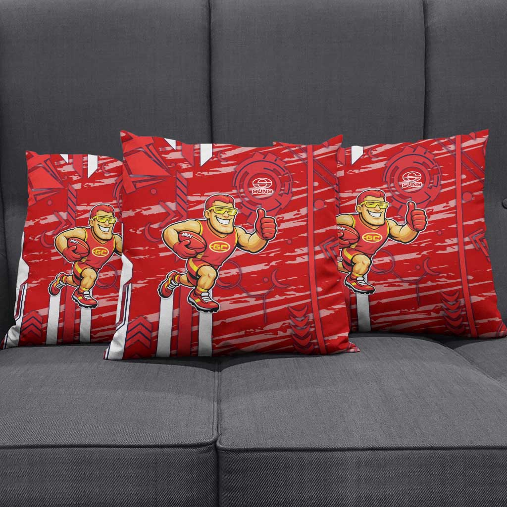 Gold Coast Suns Pillow Cover Mascot Cartoon Football Illustration Style