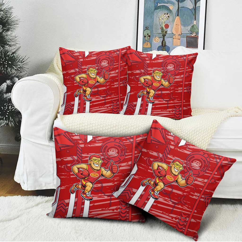 Gold Coast Suns Pillow Cover Mascot Cartoon Football Illustration Style