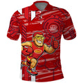Gold Coast Suns Polo Shirt Mascot Cartoon Football Illustration Style