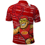 Gold Coast Suns Polo Shirt Mascot Cartoon Football Illustration Style