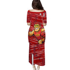 Gold Coast Suns Puletasi Mascot Cartoon Football Illustration Style