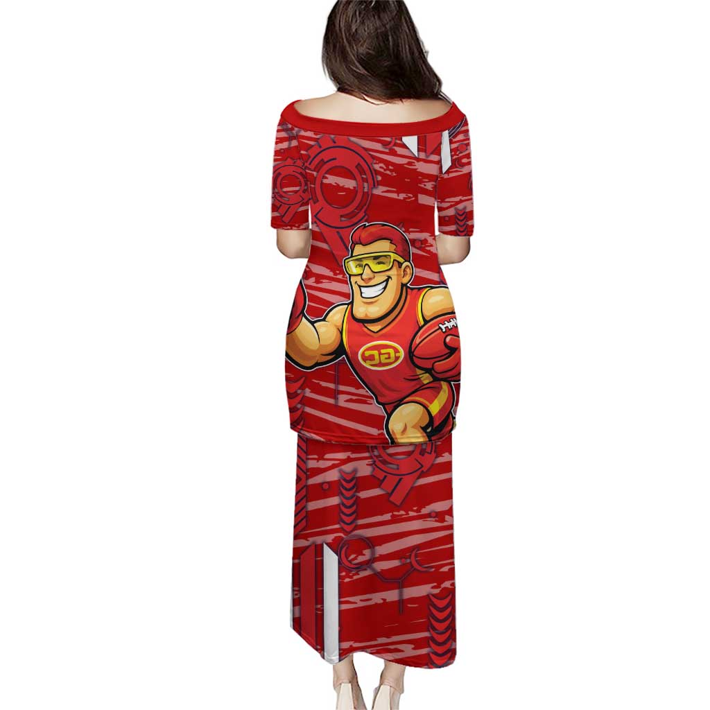 Gold Coast Suns Puletasi Mascot Cartoon Football Illustration Style