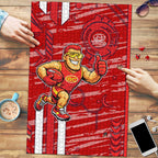 Gold Coast Suns Puzzle Mascot Cartoon Football Illustration Style