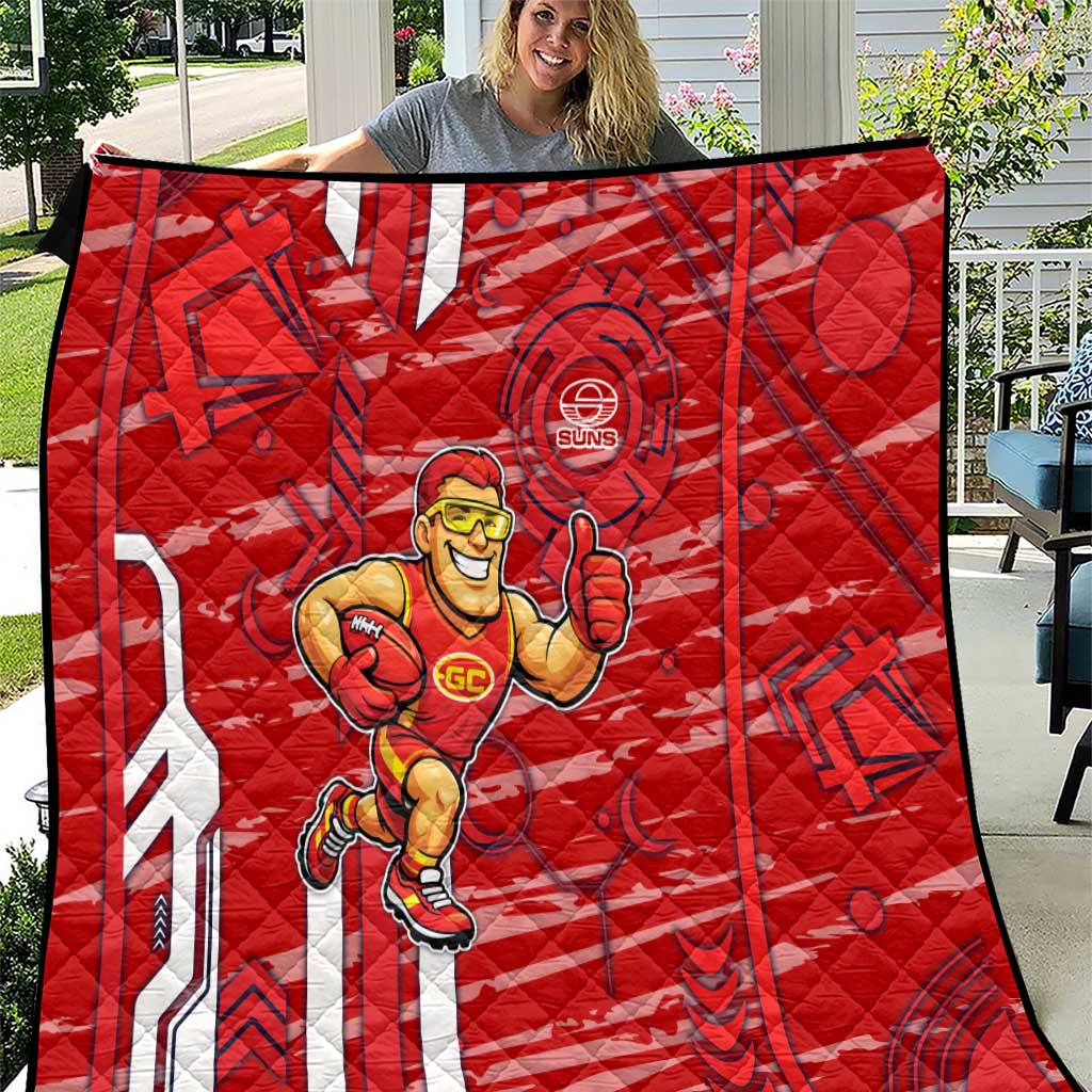 Gold Coast Suns Quilt Mascot Cartoon Football Illustration Style