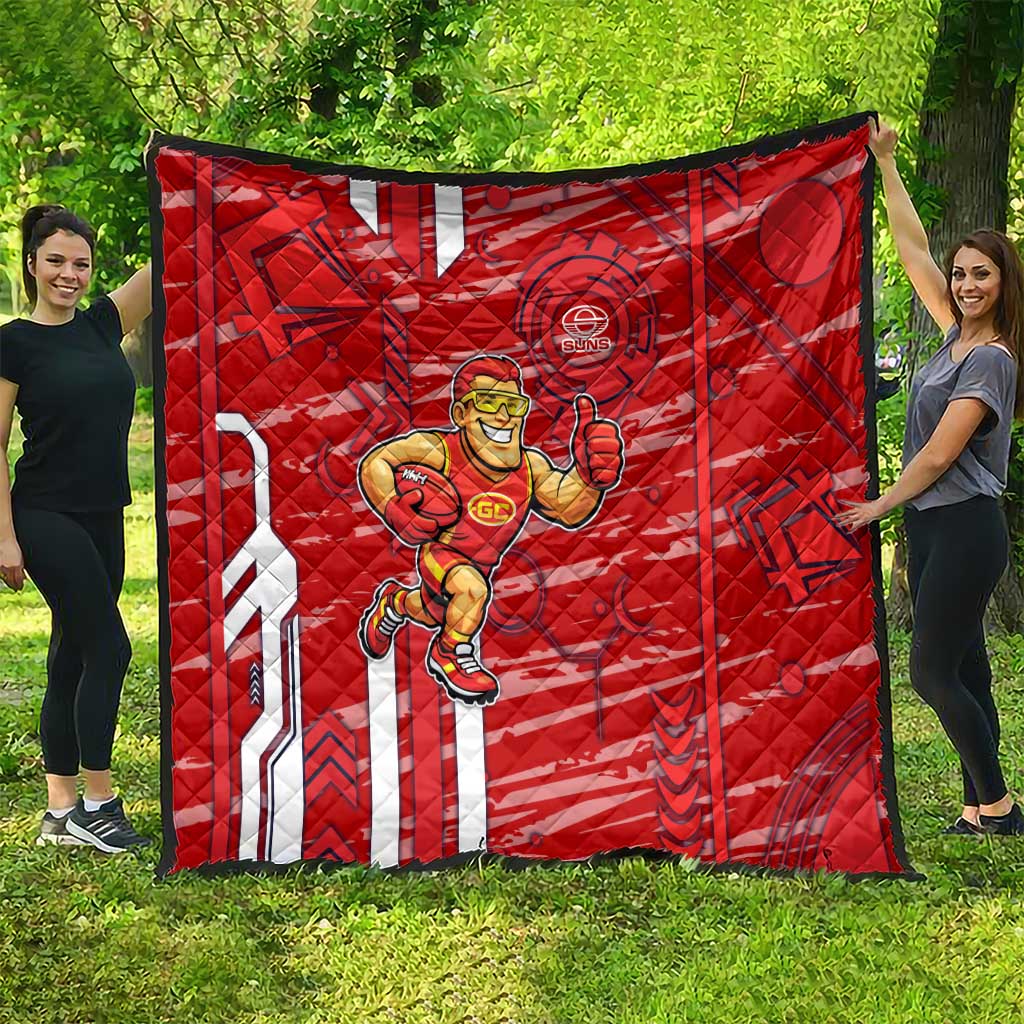 Gold Coast Suns Quilt Mascot Cartoon Football Illustration Style