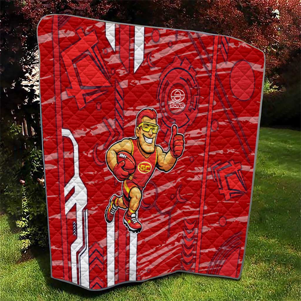 Gold Coast Suns Quilt Mascot Cartoon Football Illustration Style